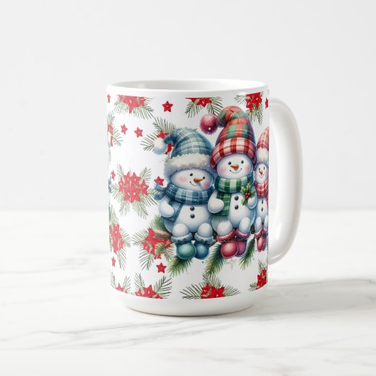 Snowman familie vakantie Mok (Voorkant rechts)