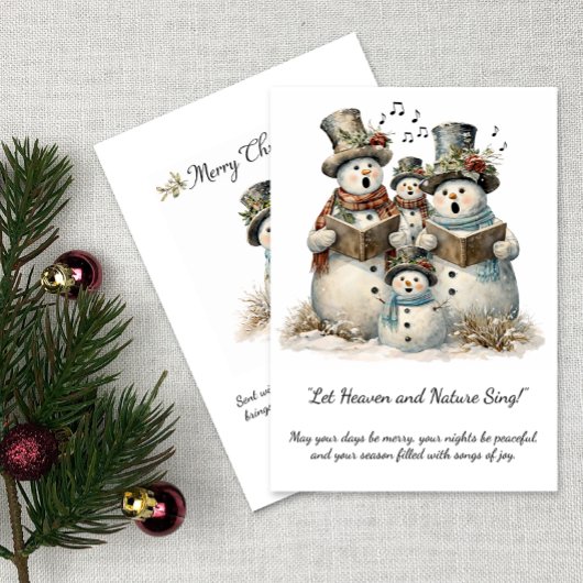 Snowman Family Carolers Christmas Greeting | Kaart