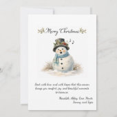 Snowman Family Carolers Christmas Greeting | Kaart (Achterkant)