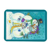 Snowman Family CHRISTMAS MAGNET Magneet (Horizontaal)