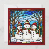 Snowman Family Faux Glas in lood  (Voorkant)