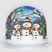 Snowman Family Faux Glas in lood Sneeuwbol (Voorkant)