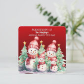 Snowman Family Fun Day Uitnodigingen (Staand voorkant)