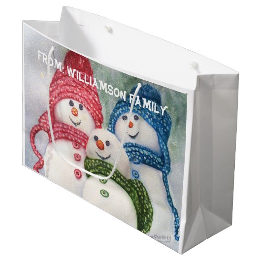 SNOWMAN FAMILY GROOT CADEAUZAKJE (Voorkant Gekanteld)