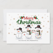 Snowman Family Holiday Greeting Card Feestdagenkaart (Voorkant)