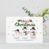 Snowman Family Holiday Greeting Card Feestdagenkaart (Staand voorkant)