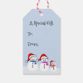 Snowman Family Kerstcadeaus voor kerstcadeaus Cadeaulabel (Achterkant)