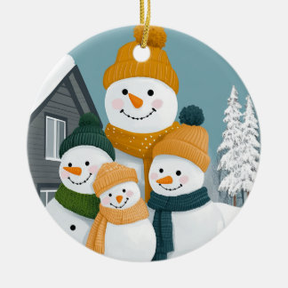 Snowman Family Ornament - Aanpasbaar