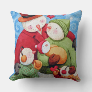 Snowman Family Pillow Kussen