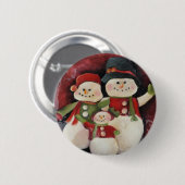 Snowman Family - pin Ronde Button 5,7 Cm (Voorkant /achterkant)