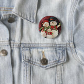 Snowman Family - pin Ronde Button 5,7 Cm (In situ)