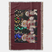 Snowman Family Red Woven Blanket Deken (Voorkant Verticaal)