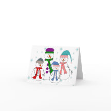 Snowman Family Snowmen Kinderen Sneeuw Whimsical A
