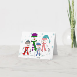Snowman Family Snowmen Kinderen Sneeuw Whimsical A Feestdagen Kaart