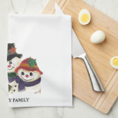 SNOWMAN FAMILY TEA TOWEL THEEDOEK (Quarter Fold)