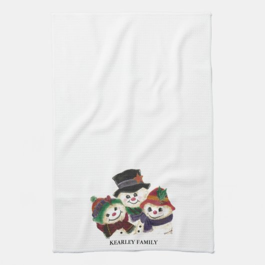 SNOWMAN FAMILY TEA TOWEL THEEDOEK (Verticaal)