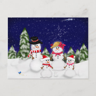 Snowman Family Winter Briefkaart