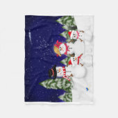 Snowman Family Winter Fleece Deken (Voorkant)