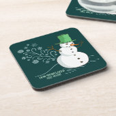 Snowman Farts Snowflakes Bier Onderzetter (Linkerzijde)