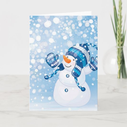 Snowman Feestdagen Kaart (Voorkant)