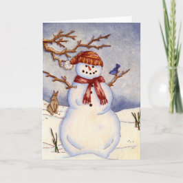 Snowman Feestdagen Kaart
