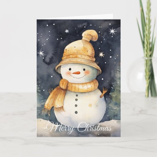 Snowman Feestdagen Kaart (Voorkant)