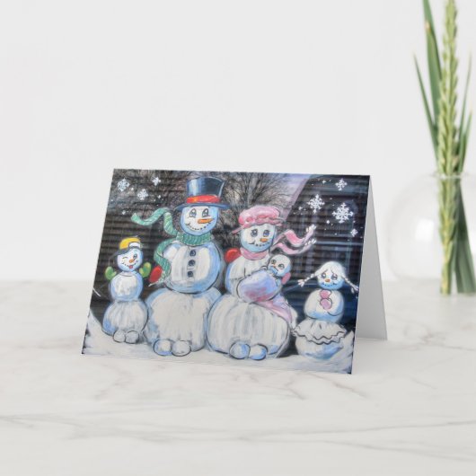 Snowman Feestdagen Kaart (Voorkant)