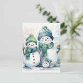 Snowman Feestdagenkaart (Staand voorkant)