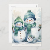 Snowman Feestdagenkaart (Voorkant / Achterkant)