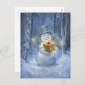 Snowman Feestdagenkaart (Voorkant / Achterkant)