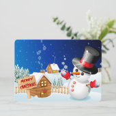Snowman Feestdagenkaart (Staand voorkant)