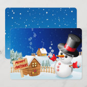 Snowman Feestdagenkaart (Voorkant / Achterkant)