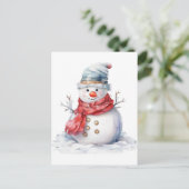 Snowman Feestdagenkaart (Staand voorkant)