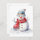 Snowman Feestdagenkaart (Voorkant / Achterkant)