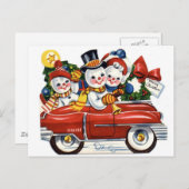 Snowman Feestdagenkaart (Voorkant / Achterkant)