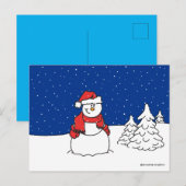Snowman Feestdagenkaart (Voorkant / Achterkant)