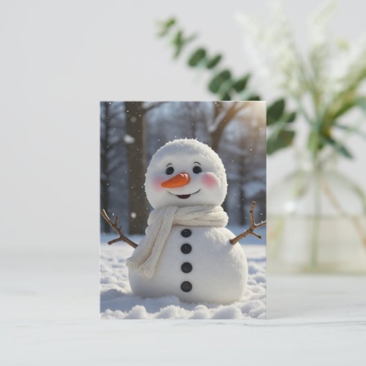 Snowman Feestdagenkaart (Staand voorkant)