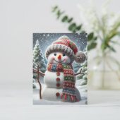 Snowman Feestdagenkaart (Staand voorkant)