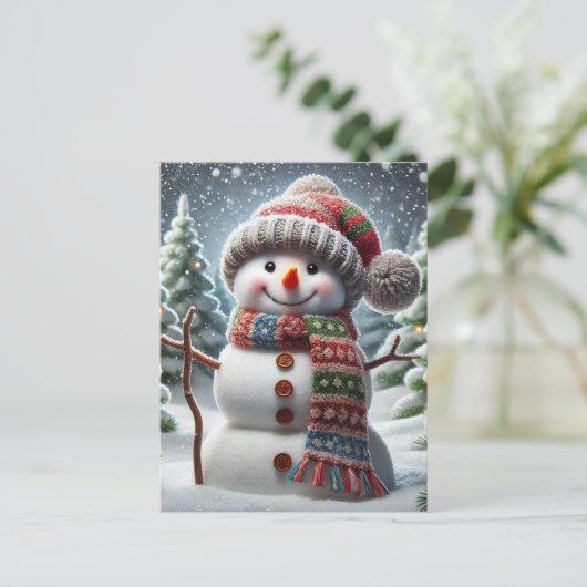 Snowman Feestdagenkaart (Staand voorkant)