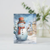 Snowman Feestdagenkaart (Staand voorkant)
