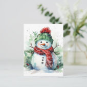 Snowman Feestdagenkaart (Staand voorkant)