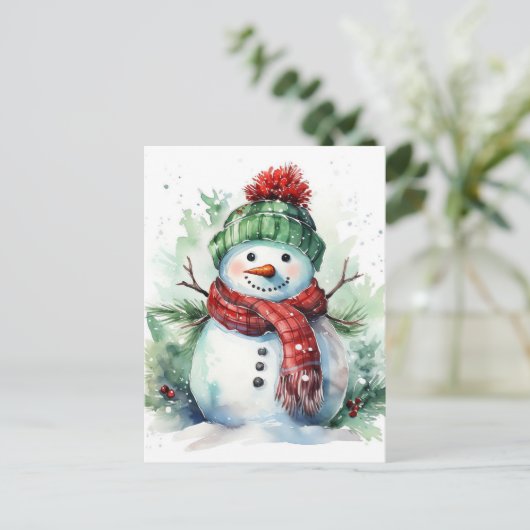 Snowman Feestdagenkaart (Staand voorkant)