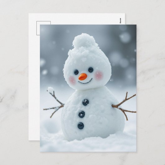 Snowman Feestdagenkaart (Voorkant / Achterkant)