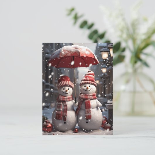 Snowman Feestdagenkaart (Staand voorkant)