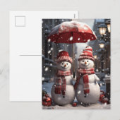 Snowman Feestdagenkaart (Voorkant / Achterkant)