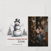 Snowman Feestdagenkaart (Voorkant / Achterkant)