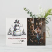 Snowman Feestdagenkaart (Staand voorkant)