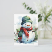 Snowman Feestdagenkaart (Staand voorkant)