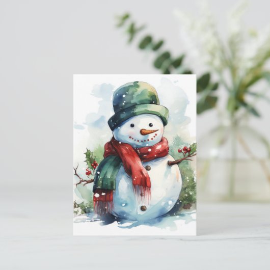 Snowman Feestdagenkaart (Staand voorkant)