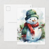 Snowman Feestdagenkaart (Voorkant / Achterkant)